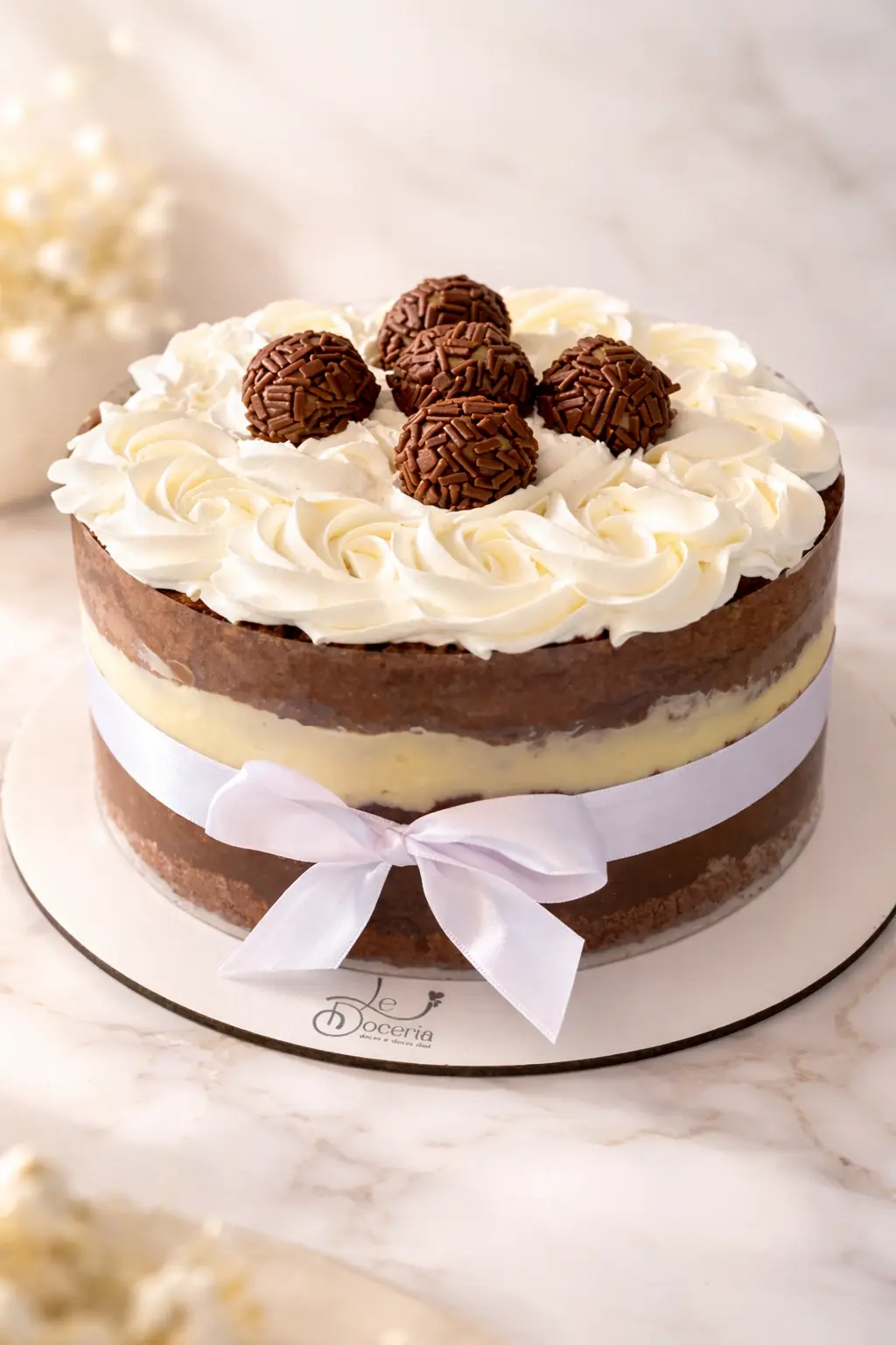 Bolo chocolate e bombom