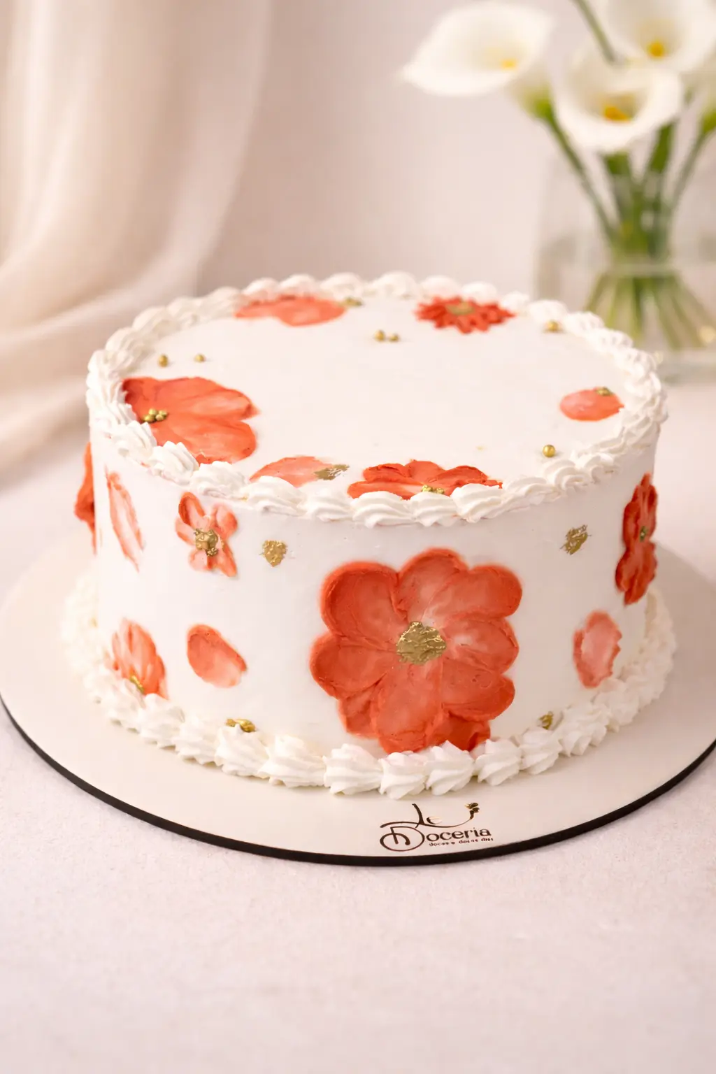 Bolo vermelho e branco wp
